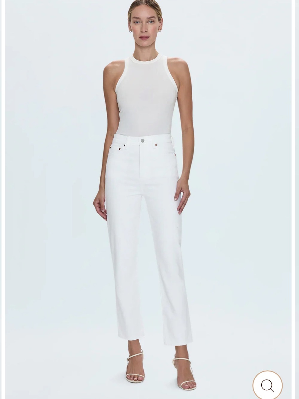 PISTOLA Bri High Rise Slim Straight Jean in Antique White